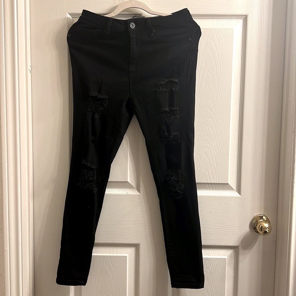 Women's Hight Waisted Stretch Ripped Skinny Jeans